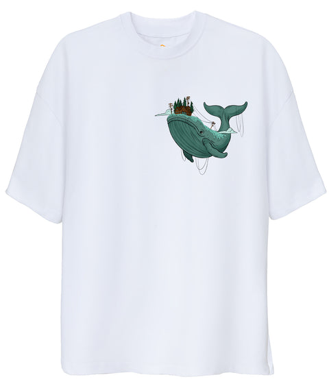 Whale Design Oversize Tshirt