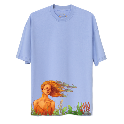 Girl In The Ocean Unisex Oversize Tshirt