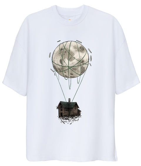 Flying House Design Oversize Tshirt