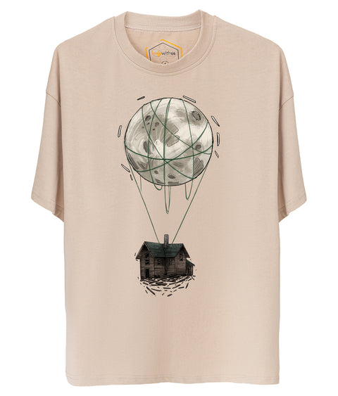 Flying House Design Oversize Tshirt