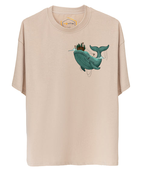 Whale Design Oversize Tshirt