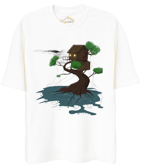 Tree House Design Unisex Oversize Tshirt