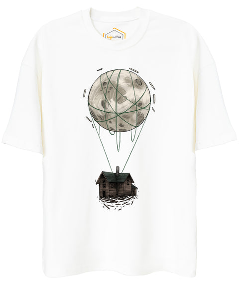 Flying House Design Unisex Oversize Tshirt