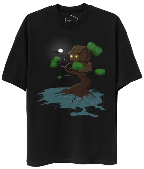 Tree House Design Unisex Oversize Tshirt