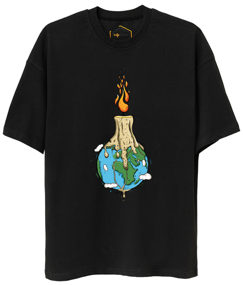 Candle Design Unisex Oversize Tshirt