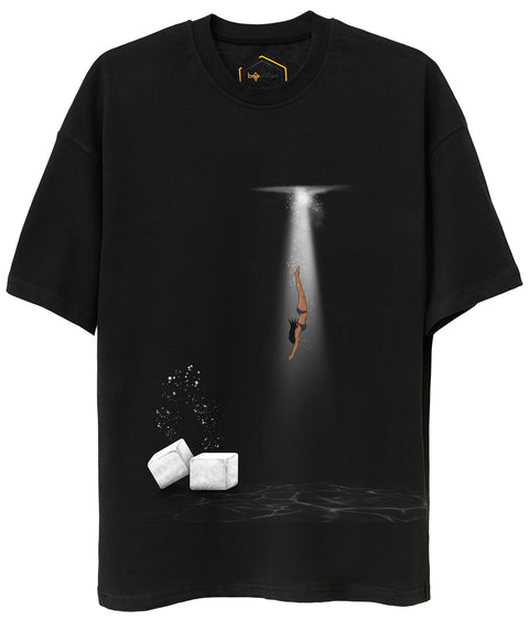 Water With Ice Design Unisex Oversize Tshirt