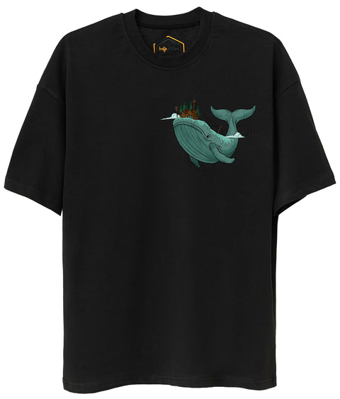 Whale Design Oversize Tshirt