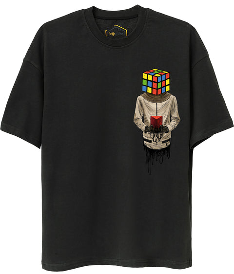 Cube Head Design Oversize Tshirt