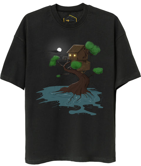 Tree House Design Unisex Oversize Tshirt