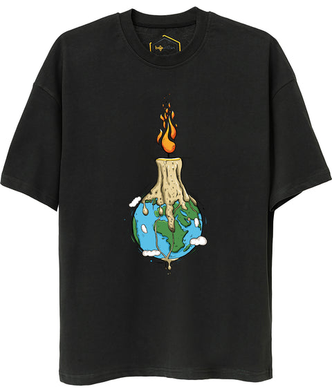 Candle Design Unisex Oversize Tshirt