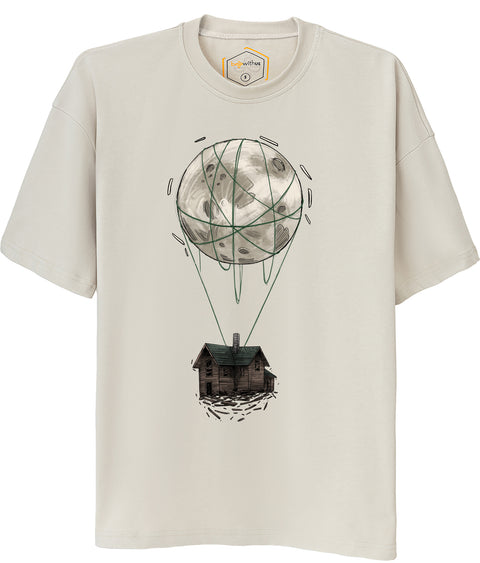 Flying House Design Oversize Tshirt