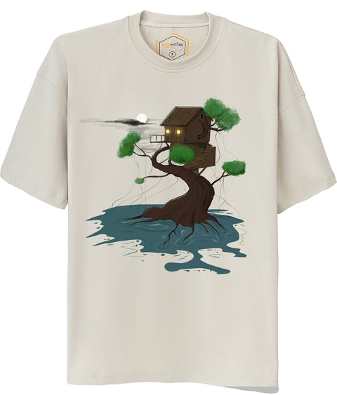 Tree House Design Unisex Oversize Tshirt