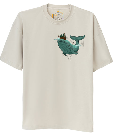 Whale Design Oversize Tshirt