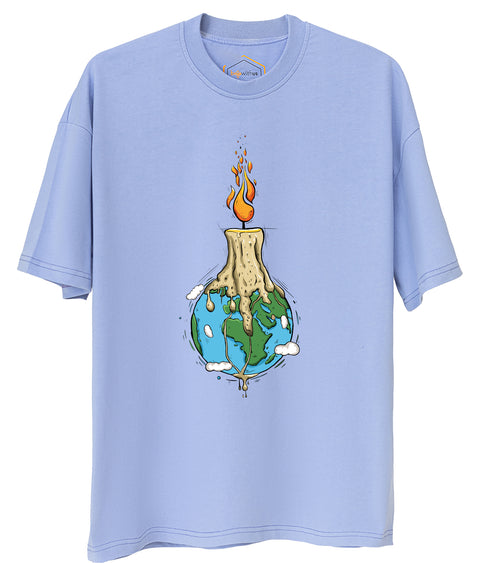 Candle Design Unisex Oversize Tshirt