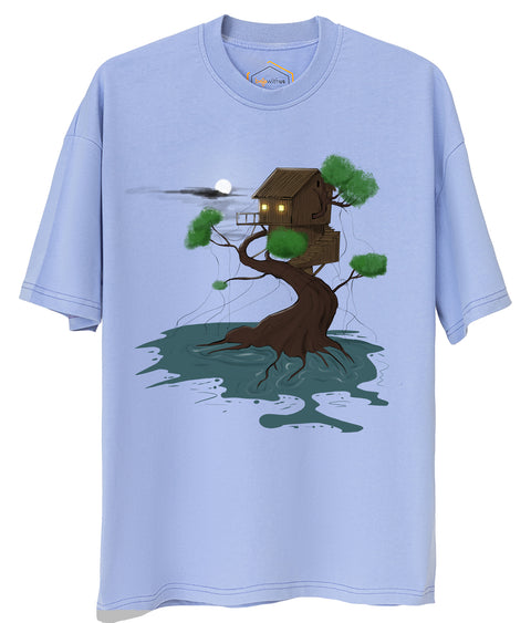 Tree House Design Unisex Oversize Tshirt