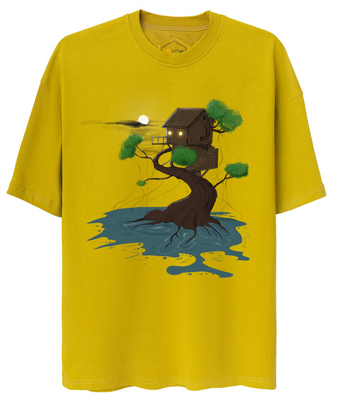 Tree House Design Unisex Oversize Tshirt