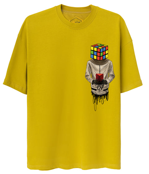 Cube Head Design Oversize Tshirt