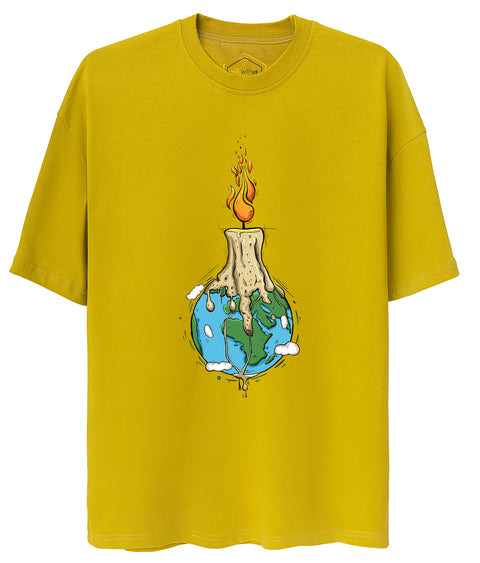 Candle Design Unisex Oversize Tshirt