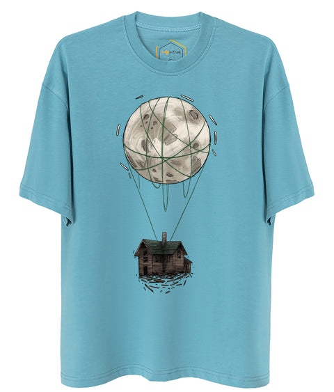 Flying House Design Oversize Tshirt