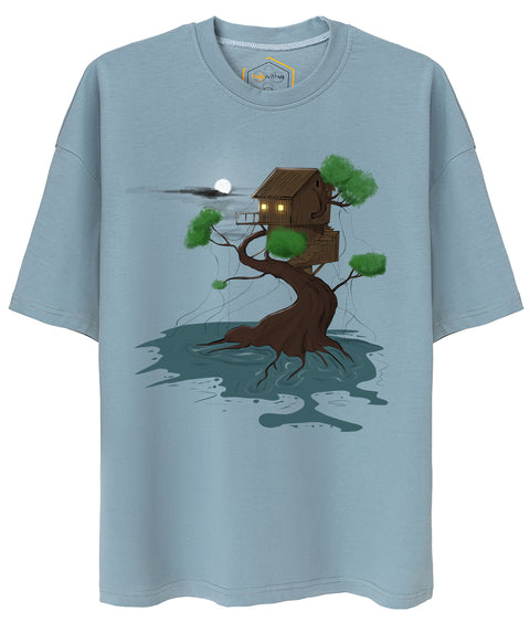 Tree House Design Unisex Oversize Tshirt