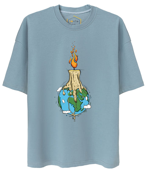 Candle Design Unisex Oversize Tshirt