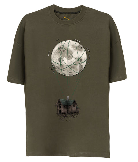 Flying House Design Oversize Tshirt