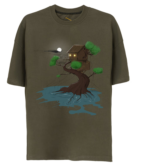 Tree House Design Unisex Oversize Tshirt