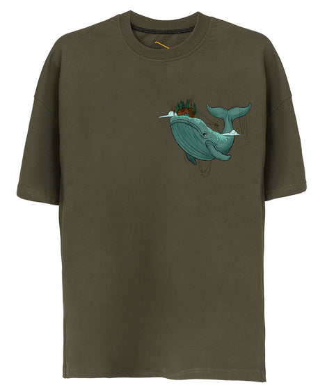 Whale Design Oversize Tshirt