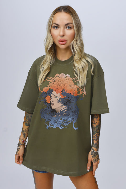 Girl With Hair Design Unisex Oversize Tshirt