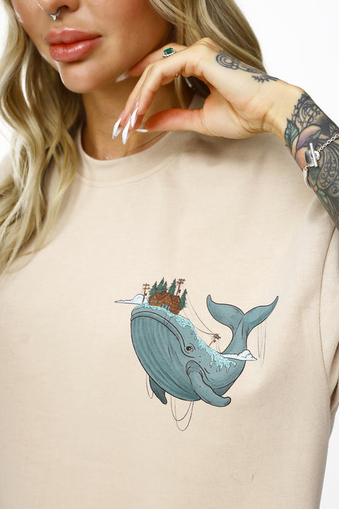 Whale Design Oversize Tshirt