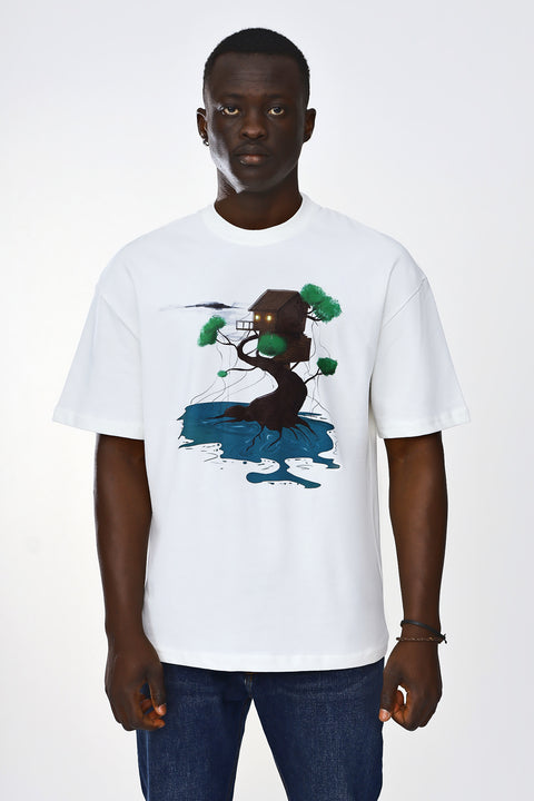 Tree House Design Unisex Oversize Tshirt