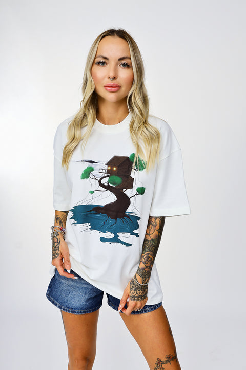 Tree House Design Unisex Oversize Tshirt