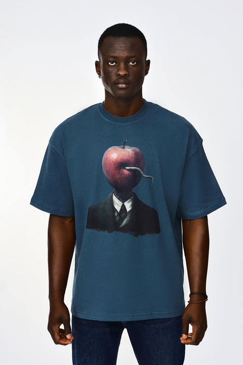 Apple Head Design Unisex Oversize Tshirt