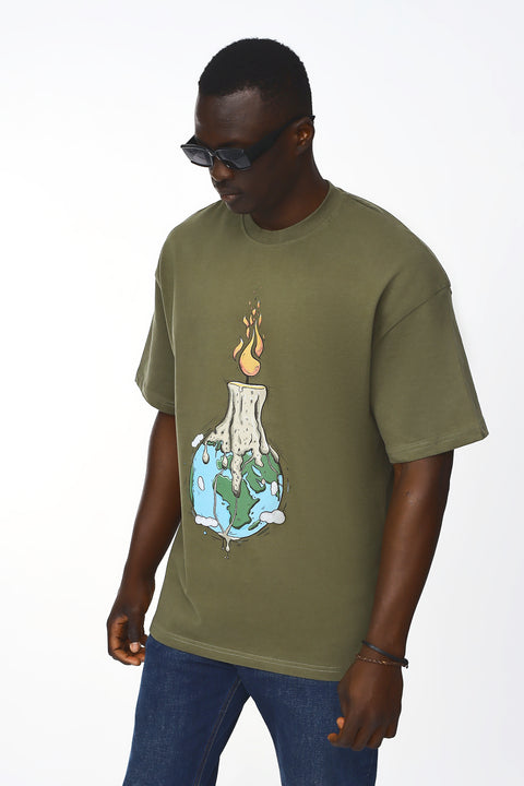 Candle Design Unisex Oversize Tshirt