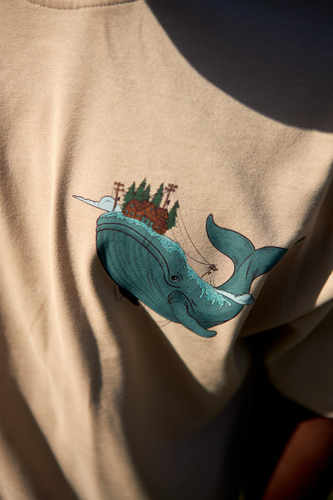 Whale Design Unisex Oversize Tshirt