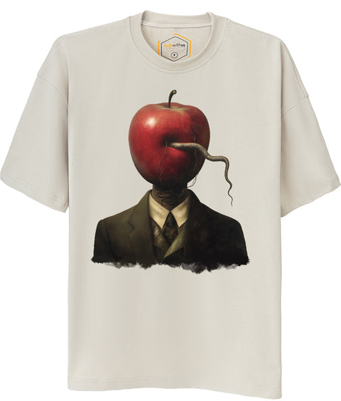 Apple Head Design Unisex Oversize Tshirt