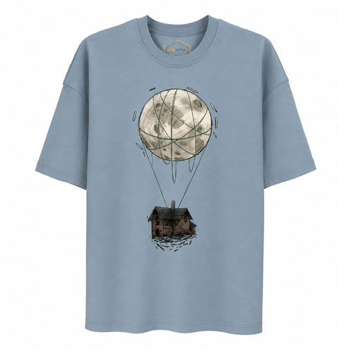 Flying House Design Unisex Oversize Tshirt